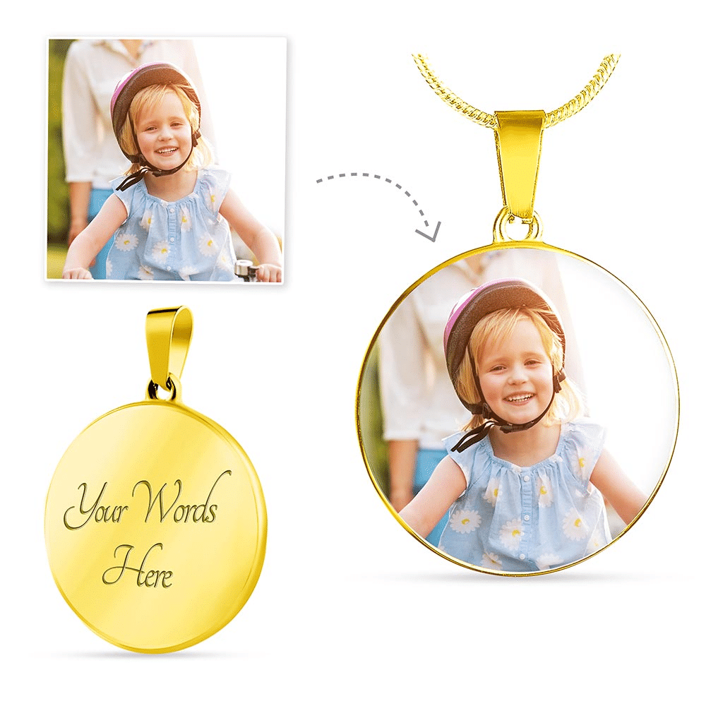 Personalized Upload Circle Pendant Necklace