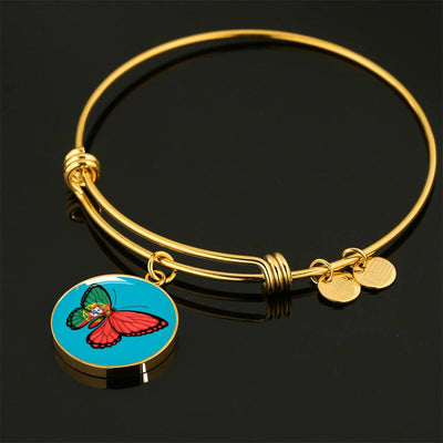 Butterfly Flag P - Luxury Circle Bangle Bracelet Gift Idea
