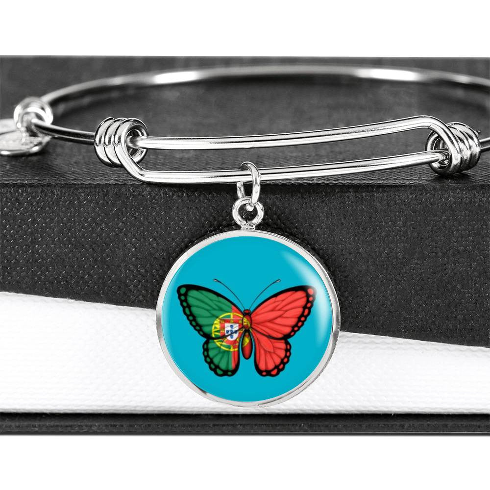 Butterfly Flag P - Luxury Circle Bangle Bracelet Gift Idea