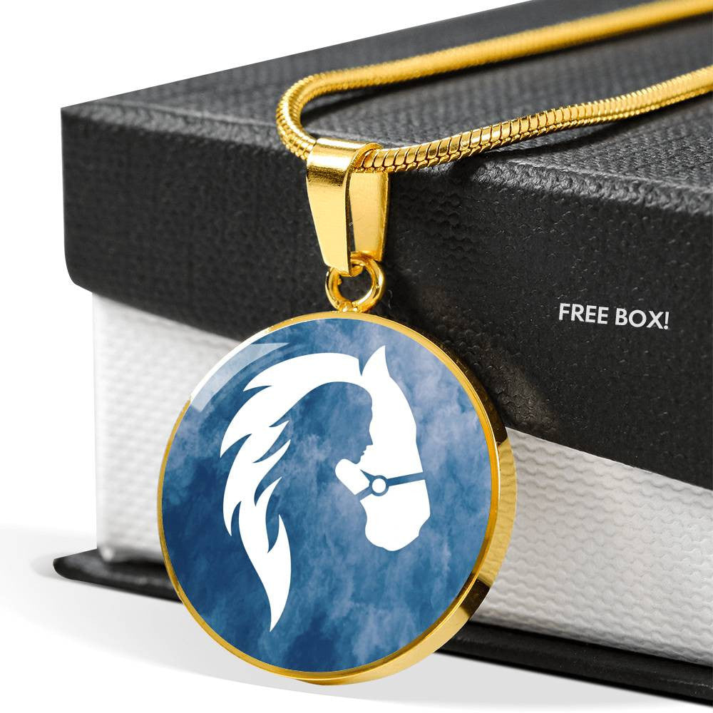 I'm A Horse Girl" Luxury Pendant - Luxury Circle Pendant Necklace Perfect Gift Idea For Her/Him