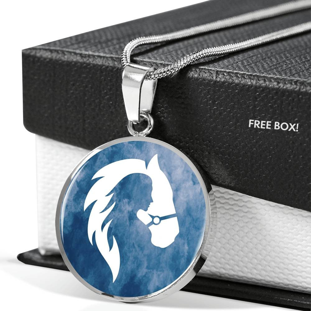 I'm A Horse Girl" Luxury Pendant - Luxury Circle Pendant Necklace Perfect Gift Idea For Her/Him