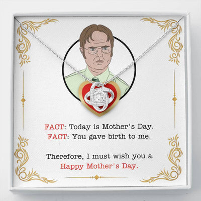 For Mom - Happy Mother's Day - Love Knot Necklace Thanks To Wife For Surprise Gift
