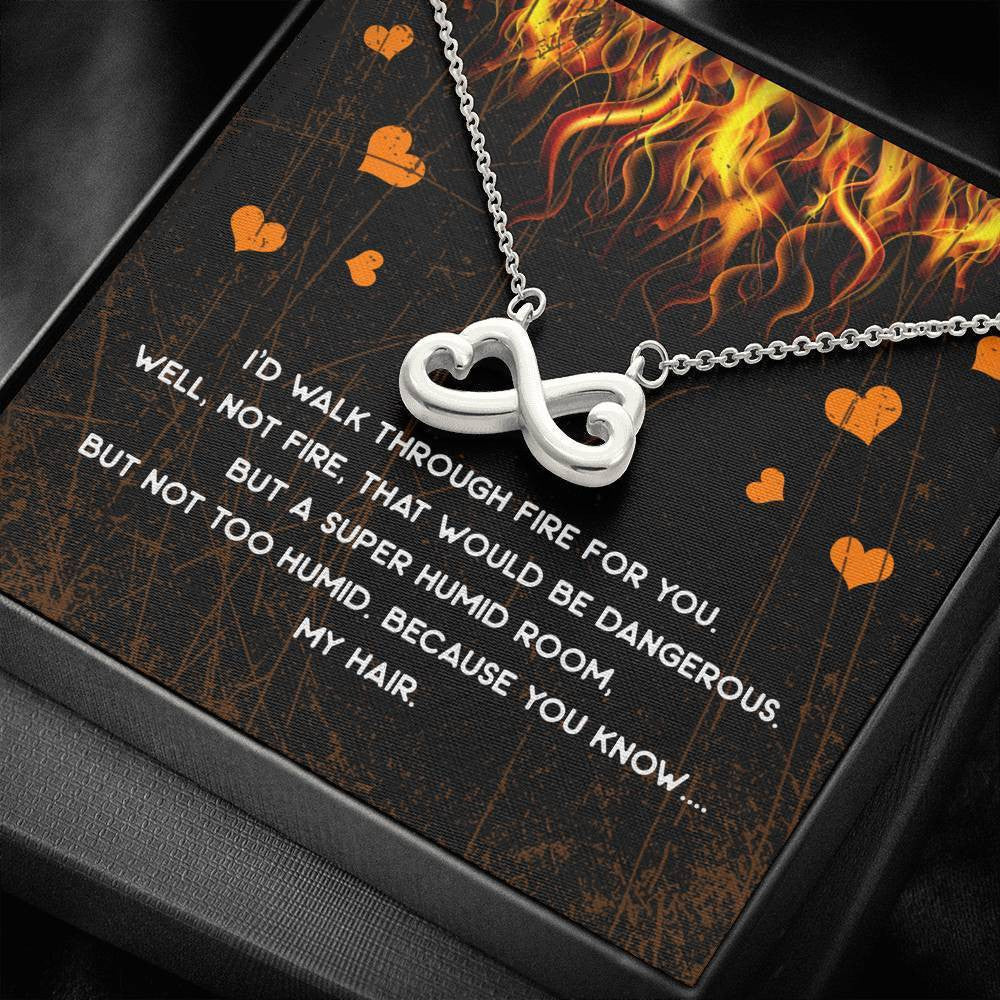Walk Through Fire - Infinity Hearts Necklace Romantic Gift For Her