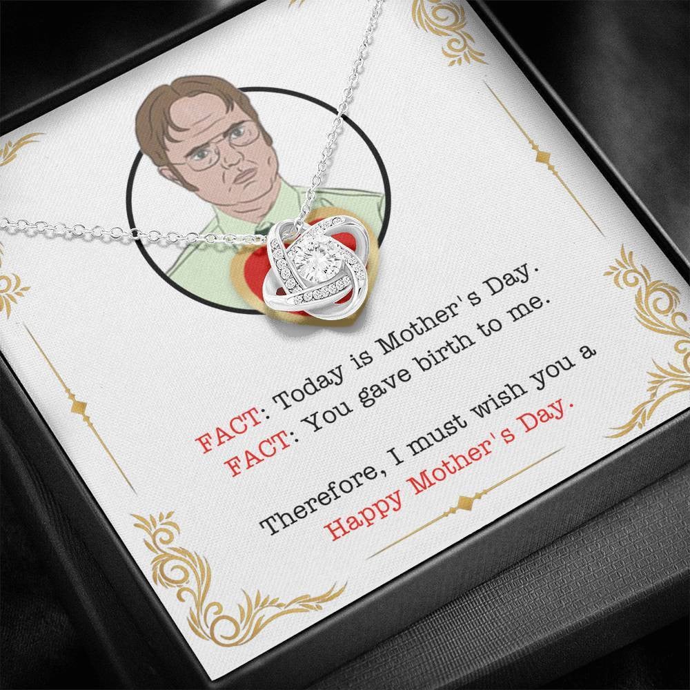 For Mom - Happy Mother's Day - Love Knot Necklace Thanks To Wife For Surprise Gift