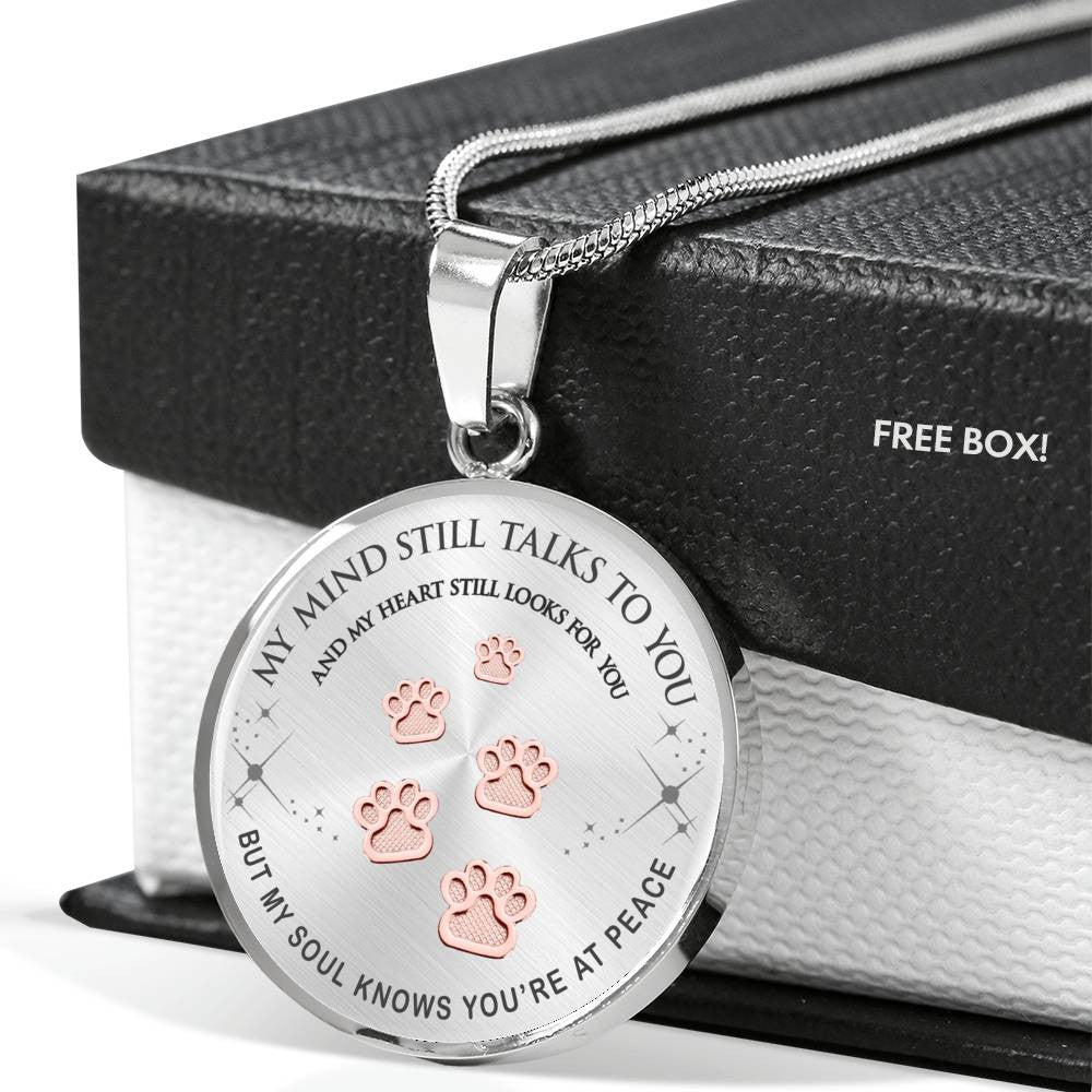 Pet Paws Steps To Heaven Necklace - Perfect Pet Memorial Gift - Luxury Circle Pendant Necklace Perfect Gift Idea For Her/Him