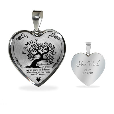 Family Like Branches On A Tree Heart Necklace - Heart Pendant Necklace