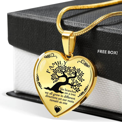 Family Like Branches On A Tree Heart Necklace - Heart Pendant Necklace