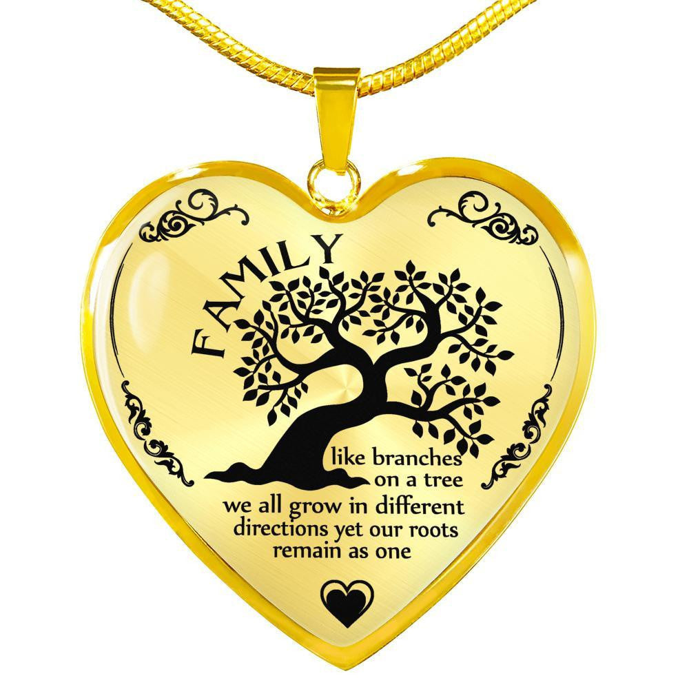 Family Like Branches On A Tree Heart Necklace - Heart Pendant Necklace