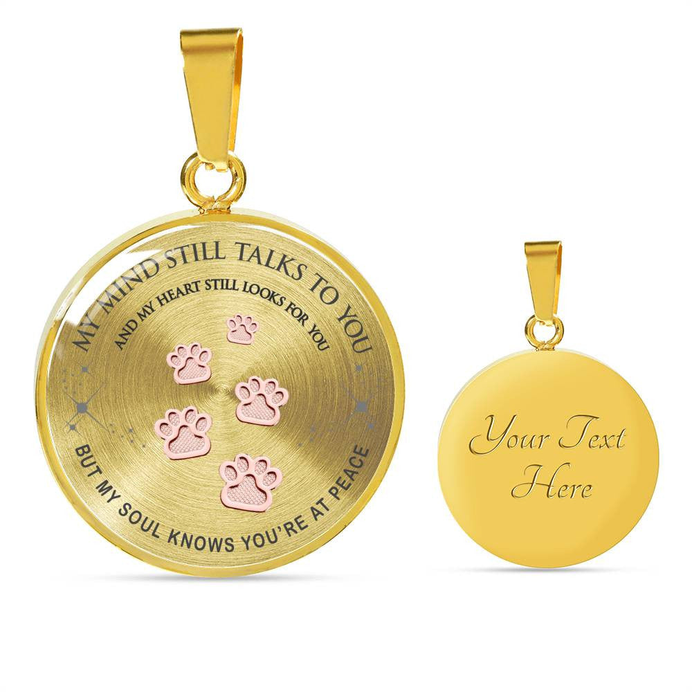 Pet Paws Steps To Heaven Necklace - Perfect Pet Memorial Gift - Luxury Circle Pendant Necklace Perfect Gift Idea For Her/Him
