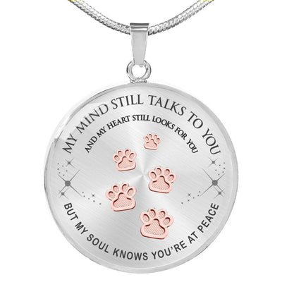 Pet Paws Steps To Heaven Necklace - Perfect Pet Memorial Gift - Luxury Circle Pendant Necklace Perfect Gift Idea For Her/Him