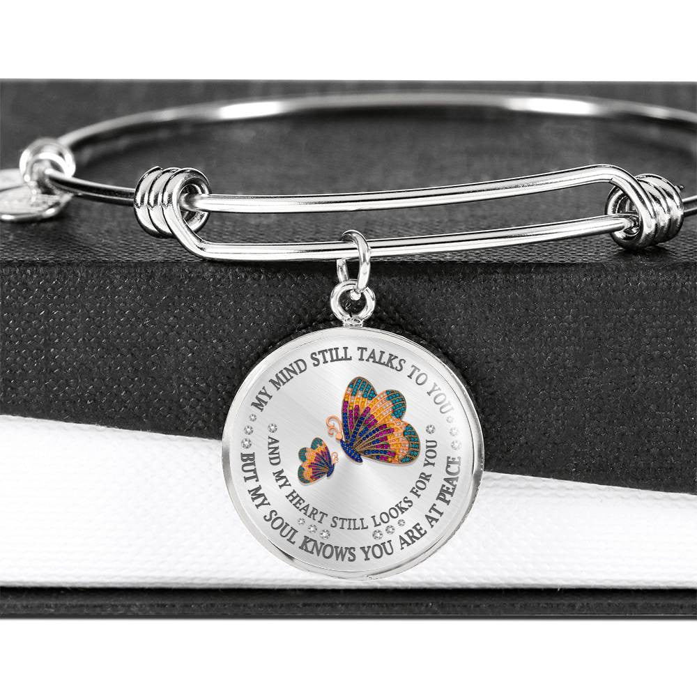 My Mind Still Talks To You, Butterfly, Luxury Bangle, 2022 - Luxury Circle Bangle Bracelet Gift Idea