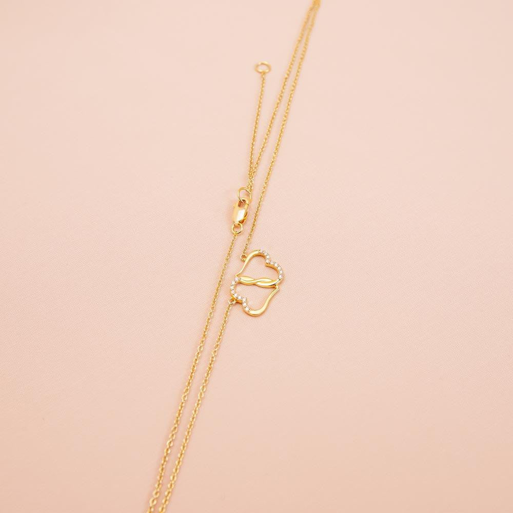To My Girlfriend One In Million Eternal Love 10K Solid Gold Heart Necklace W Pav� Set Diamonds - Everlasting Love with Luxury Box & MC