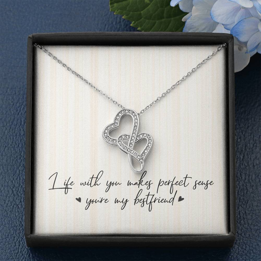 Best Friends Double Heart Necklace