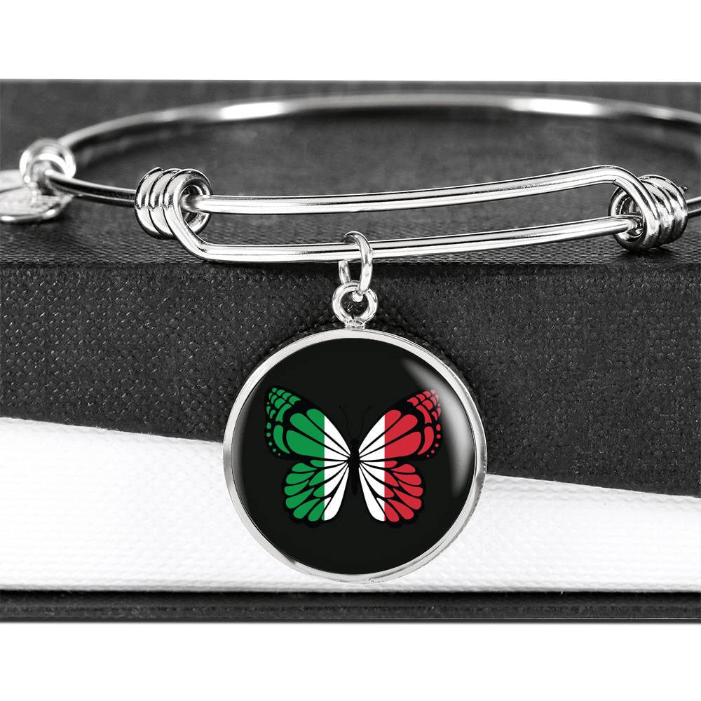 Butterfly Art - Luxury Circle Bangle Bracelet Gift Idea