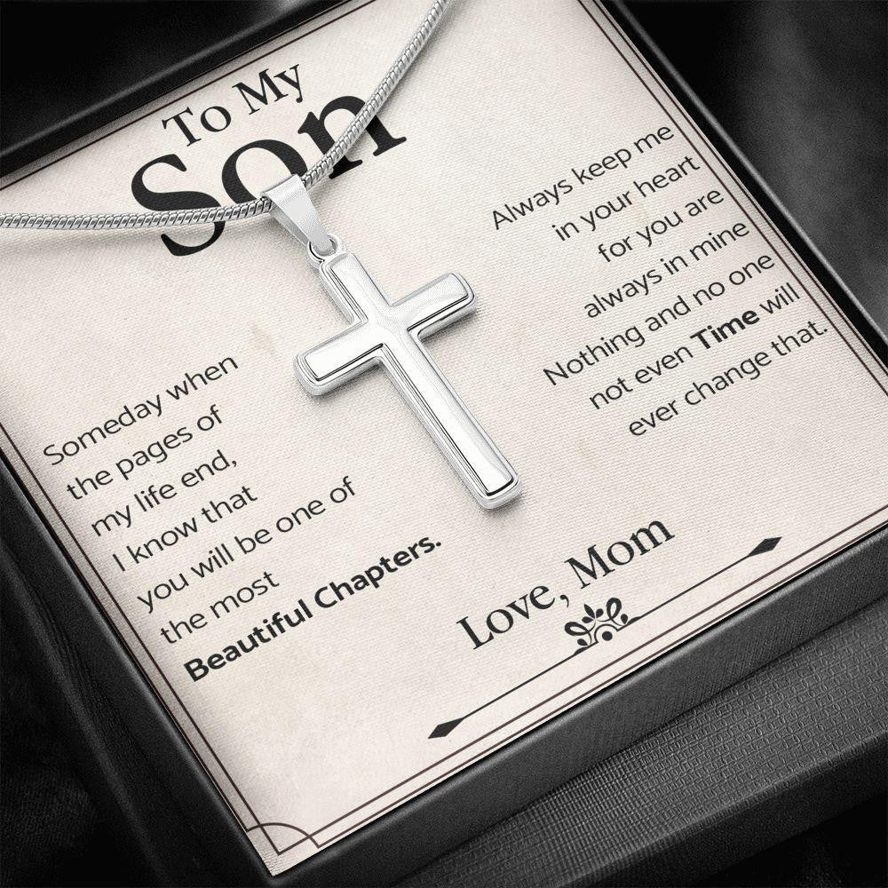 Cross Necklace, Gift For Son, Nothing And No One Will Ever Change That