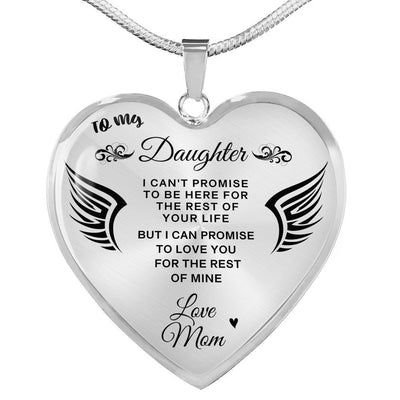 To My Daughter - Infinity Love - Heart Pendant Necklace Gift From Mom