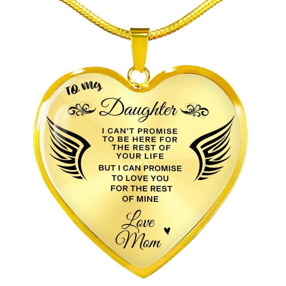 To My Daughter - Infinity Love - Heart Pendant Necklace Gift From Mom