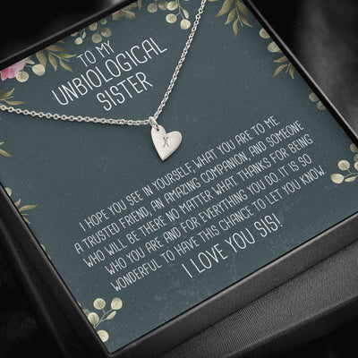 I Love You Sis - Unbiological Sister - Jewels Girl Gift For Her - Sweetest Hearts Necklace Gift For Sister