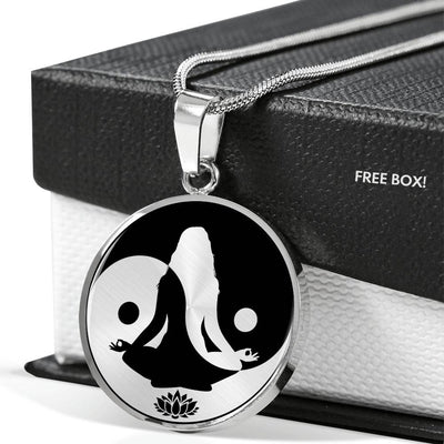 Elegant Yin And Yang Lotus, Yoga And Meditation Necklace - Luxury Circle Pendant Necklace Perfect Gift Idea For Her/Him