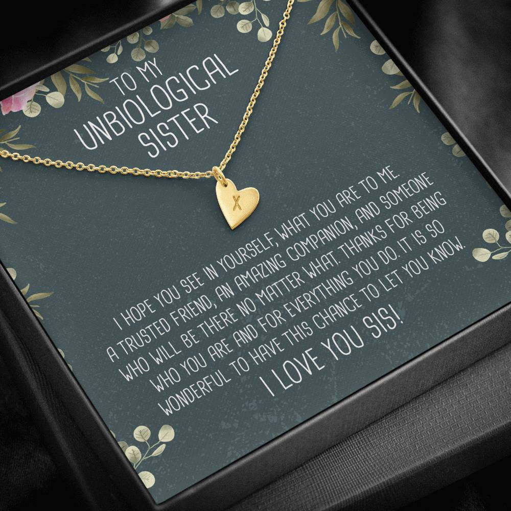 I Love You Sis - Unbiological Sister - Jewels Girl Gift For Her - Sweetest Hearts Necklace Gift For Sister