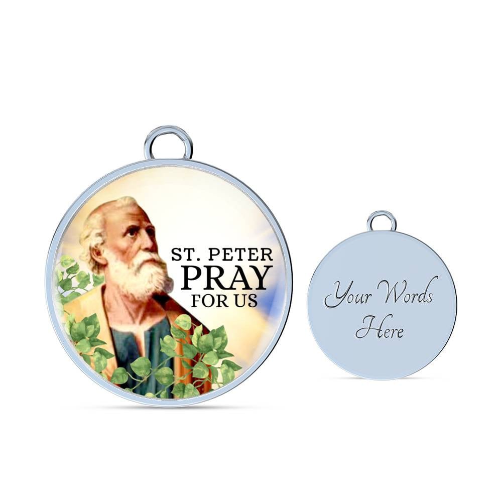 Catholic St. Peter Circle Bangle Bracelet - Luxury Circle Bangle Bracelet Gift Idea