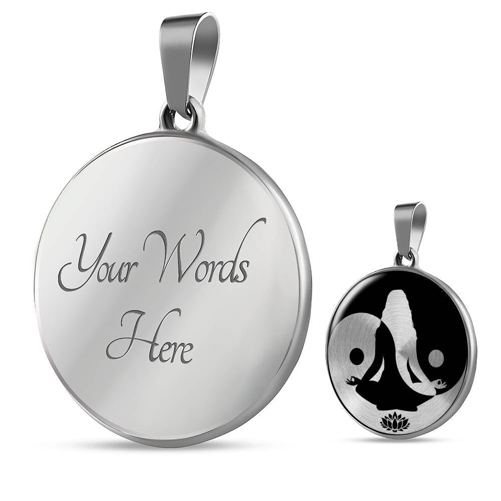 Elegant Yin And Yang Lotus, Yoga And Meditation Necklace - Luxury Circle Pendant Necklace Perfect Gift Idea For Her/Him