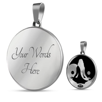 Elegant Yin And Yang Lotus, Yoga And Meditation Necklace - Luxury Circle Pendant Necklace Perfect Gift Idea For Her/Him