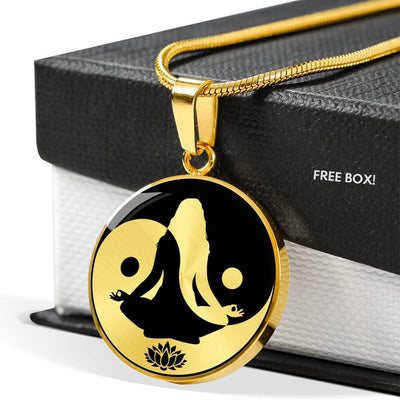 Elegant Yin And Yang Lotus, Yoga And Meditation Necklace - Luxury Circle Pendant Necklace Perfect Gift Idea For Her/Him
