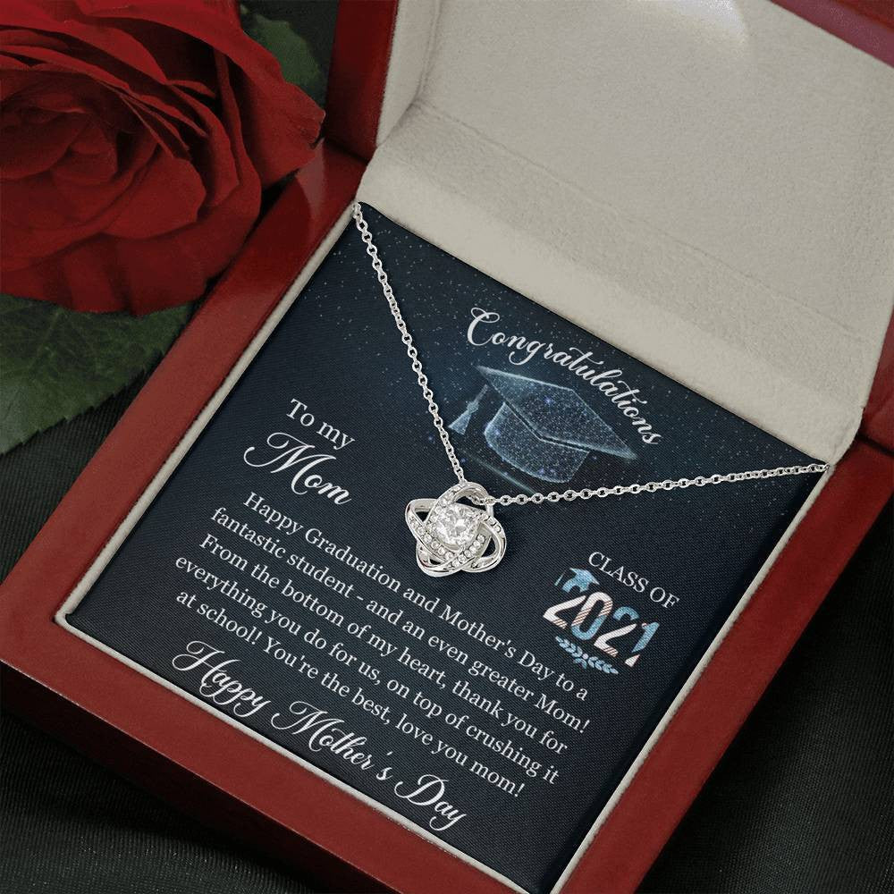 For Mom - Happy Graduation And Mother's Day - Love Knot Necklace