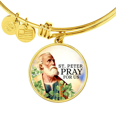Catholic St. Peter Circle Bangle Bracelet - Luxury Circle Bangle Bracelet Gift Idea