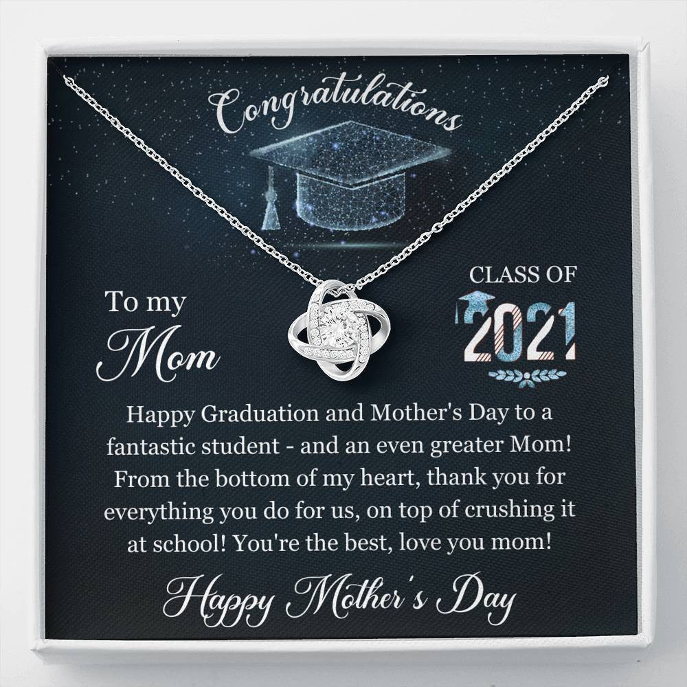 For Mom - Happy Graduation And Mother's Day - Love Knot Necklace