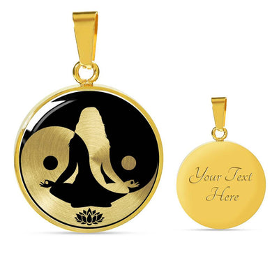 Elegant Yin And Yang Lotus, Yoga And Meditation Necklace - Luxury Circle Pendant Necklace Perfect Gift Idea For Her/Him