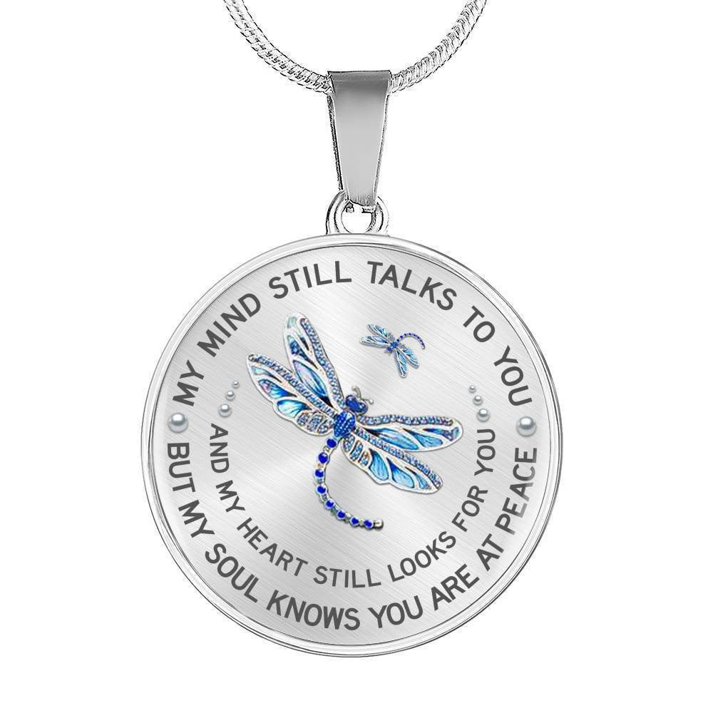 Memorial Circle Necklace My Mind Still Talk To You - Circle Pendant Necklace