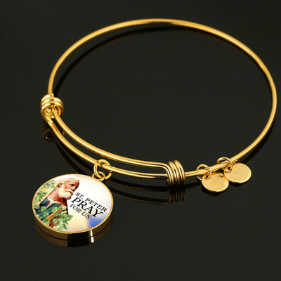 Catholic St. Peter Circle Bangle Bracelet - Luxury Circle Bangle Bracelet Gift Idea