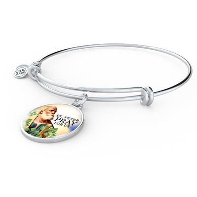 Catholic St. Peter Circle Bangle Bracelet - Luxury Circle Bangle Bracelet Gift Idea