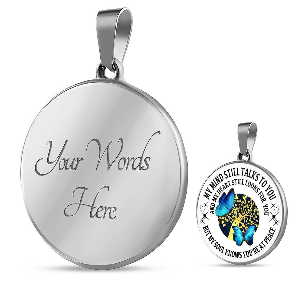 My Soul Knows Memorial Necklace Keepsake - Luxury Circle Pendant Necklace Perfect Gift Idea For Her/Him
