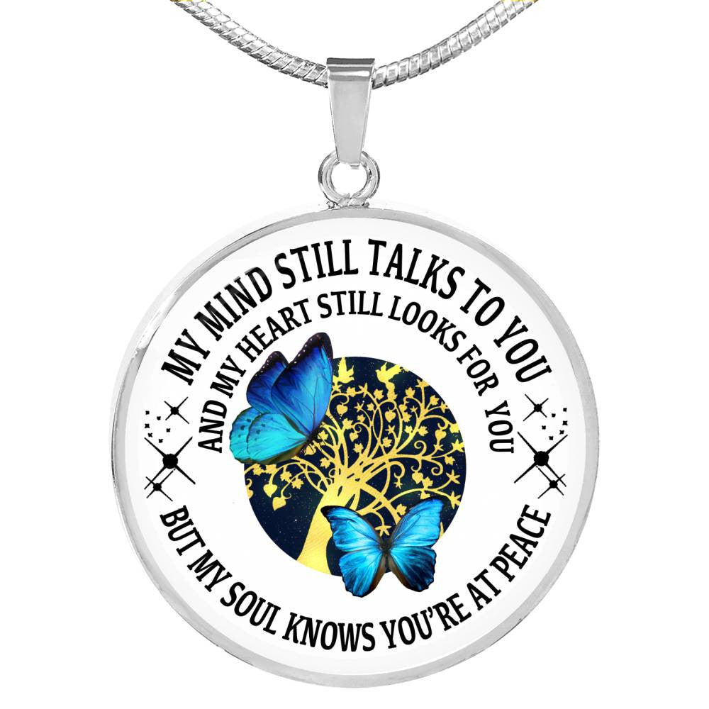 My Soul Knows Memorial Necklace Keepsake - Luxury Circle Pendant Necklace Perfect Gift Idea For Her/Him