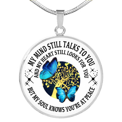 My Soul Knows Memorial Necklace Keepsake - Luxury Circle Pendant Necklace Perfect Gift Idea For Her/Him