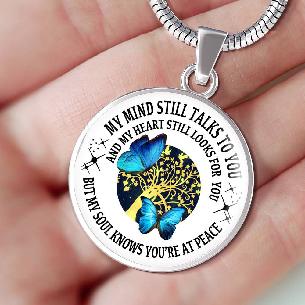 My Soul Knows Memorial Necklace Keepsake - Luxury Circle Pendant Necklace Perfect Gift Idea For Her/Him