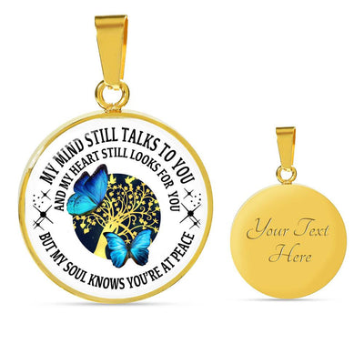 My Soul Knows Memorial Necklace Keepsake - Luxury Circle Pendant Necklace Perfect Gift Idea For Her/Him