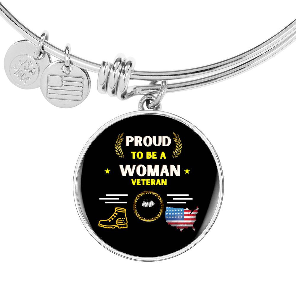 Meanful Gift Women Veteran Bangle - Luxury Circle Bangle Bracelet Gift Idea