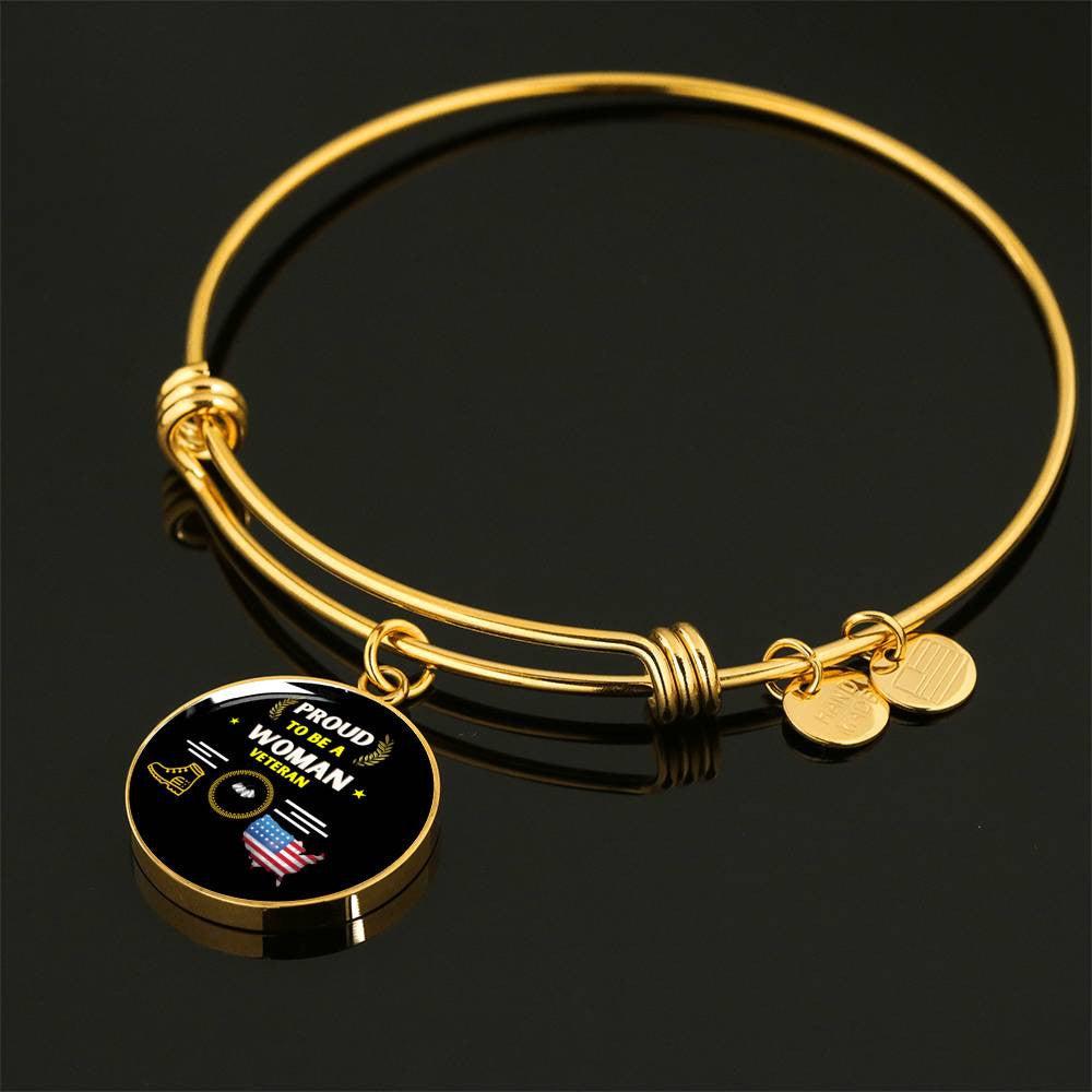 Meanful Gift Women Veteran Bangle - Luxury Circle Bangle Bracelet Gift Idea