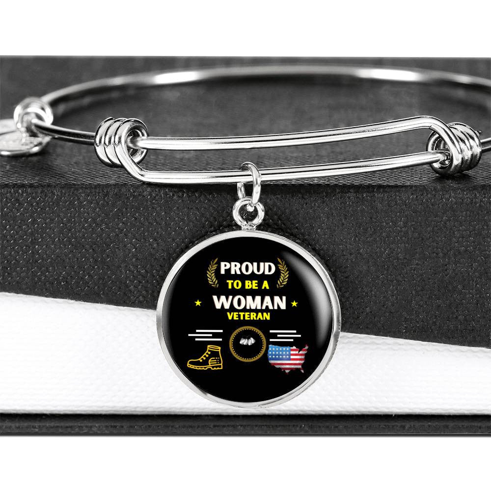 Meanful Gift Women Veteran Bangle - Luxury Circle Bangle Bracelet Gift Idea