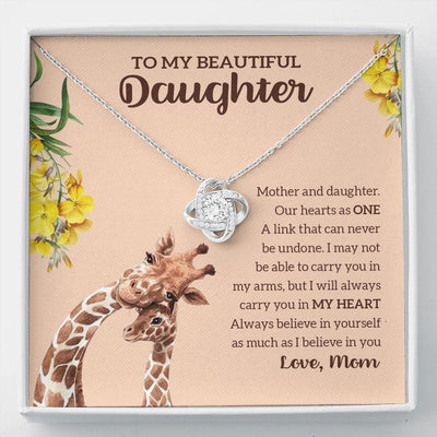 Love Knot Necklace, Gift For Daughter, Our Hearts As One