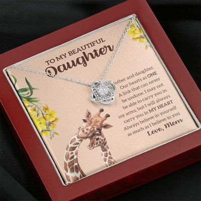 Love Knot Necklace, Gift For Daughter, Our Hearts As One