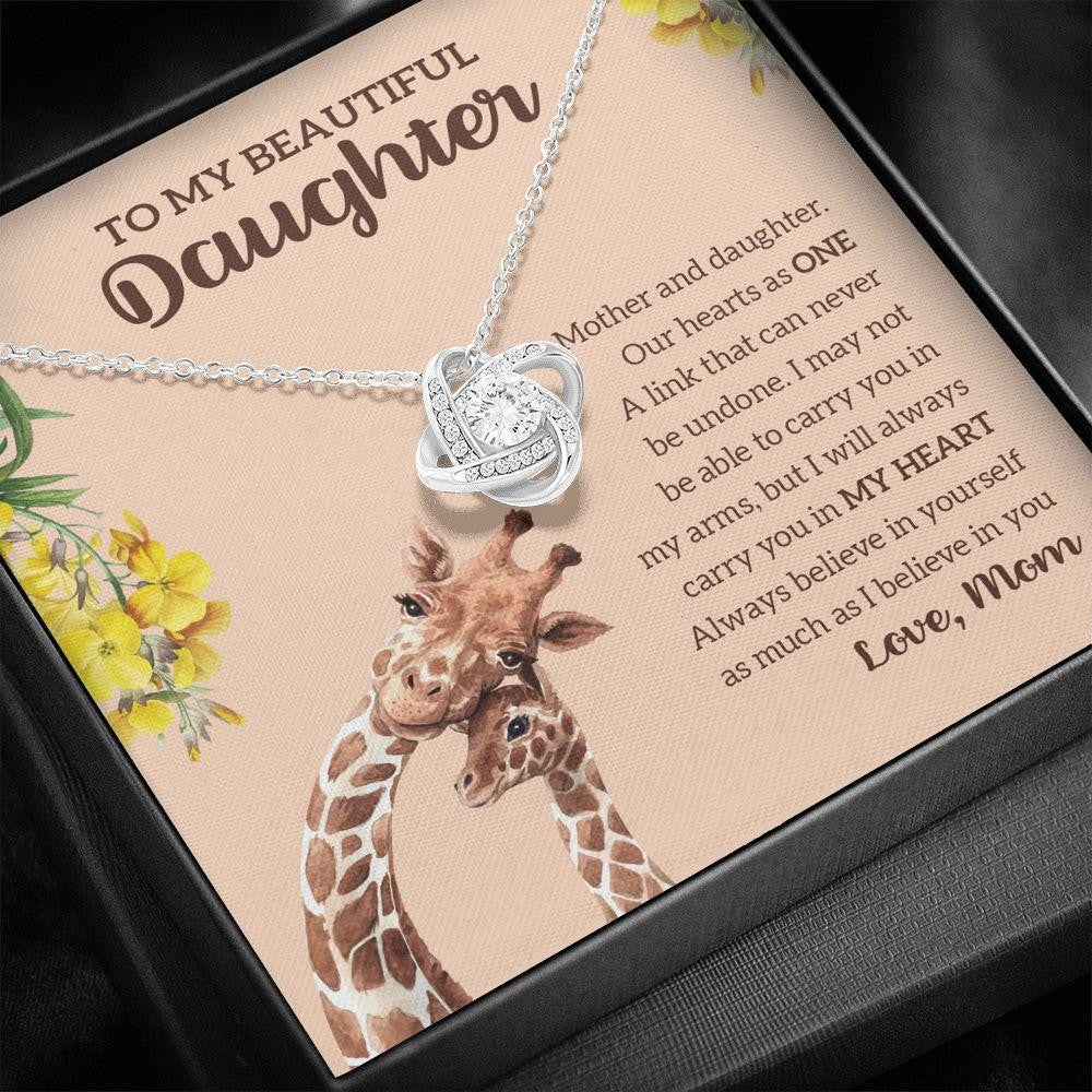 Love Knot Necklace, Gift For Daughter, Our Hearts As One