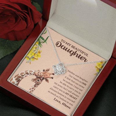 Love Knot Necklace, Gift For Daughter, Our Hearts As One