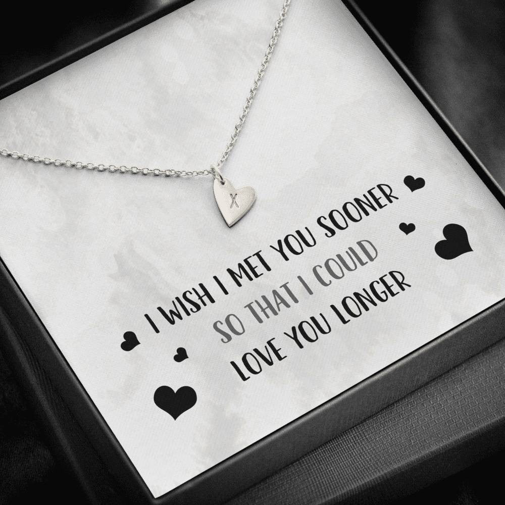 Luxury Gifts For Wife Girlfriend - I Wish I Met You Sooner So That I Could Love You Longer - Sweetest Hearts Necklace Gift For Wife