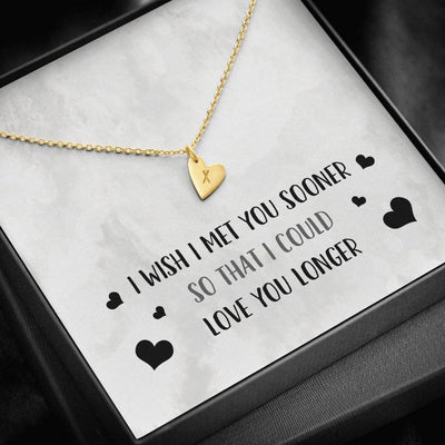 Luxury Gifts For Wife Girlfriend - I Wish I Met You Sooner So That I Could Love You Longer - Sweetest Hearts Necklace Gift For Wife