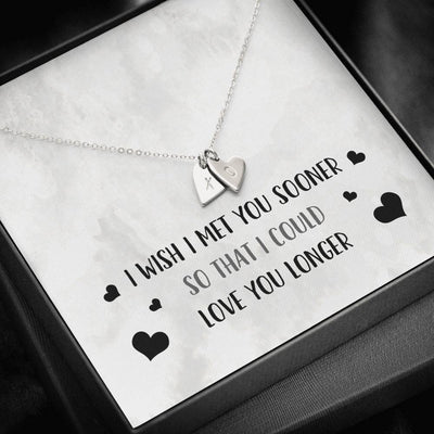 Luxury Gifts For Wife Girlfriend - I Wish I Met You Sooner So That I Could Love You Longer - Sweetest Hearts Necklace Gift For Wife